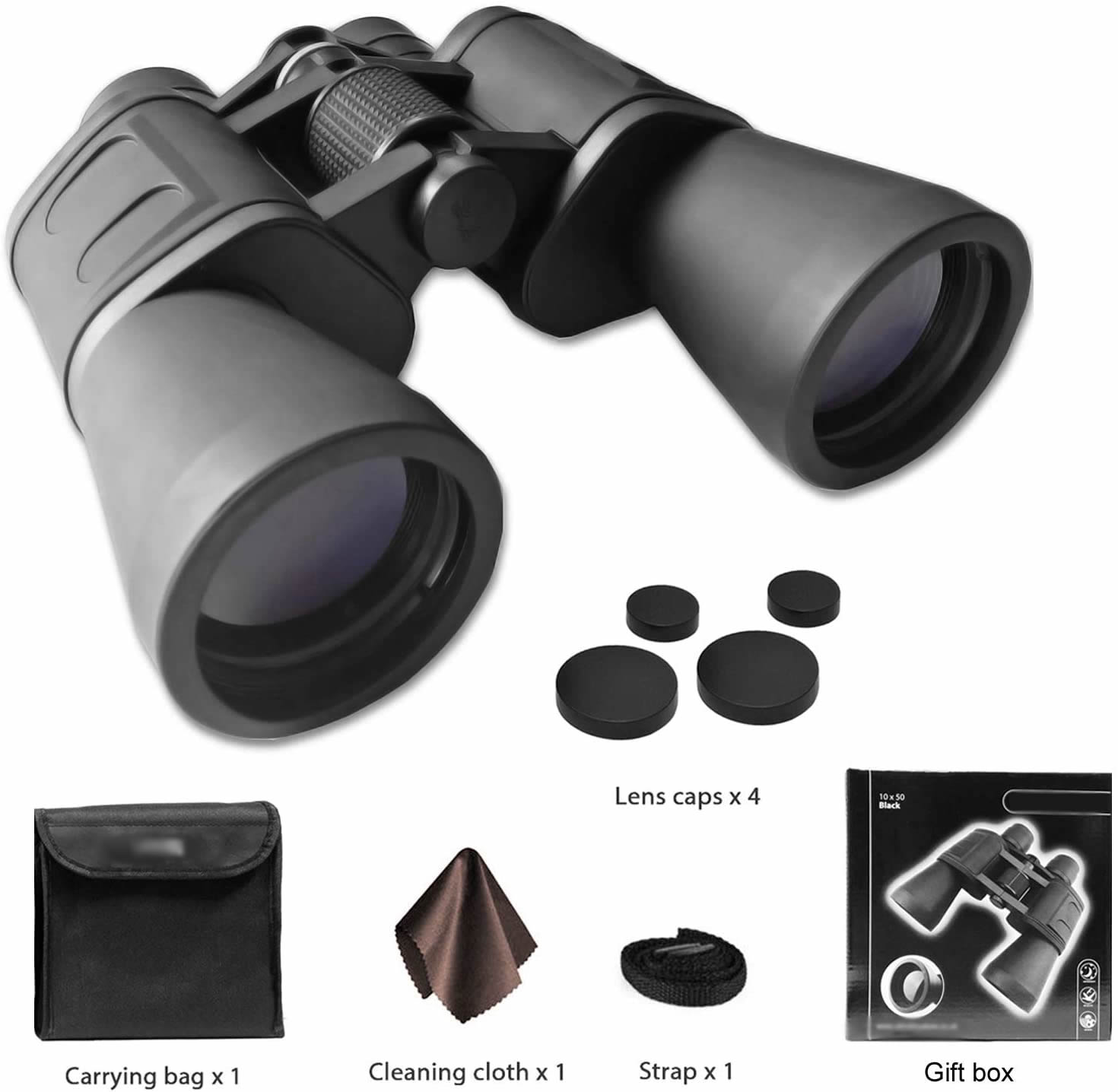 Serious User Binoculars with Anti Glare, Coated Optics, Lightweight Alloy Body and Powerful Magnification for Birdwatching, Astronomy, Sports and Wildlife (10x50)