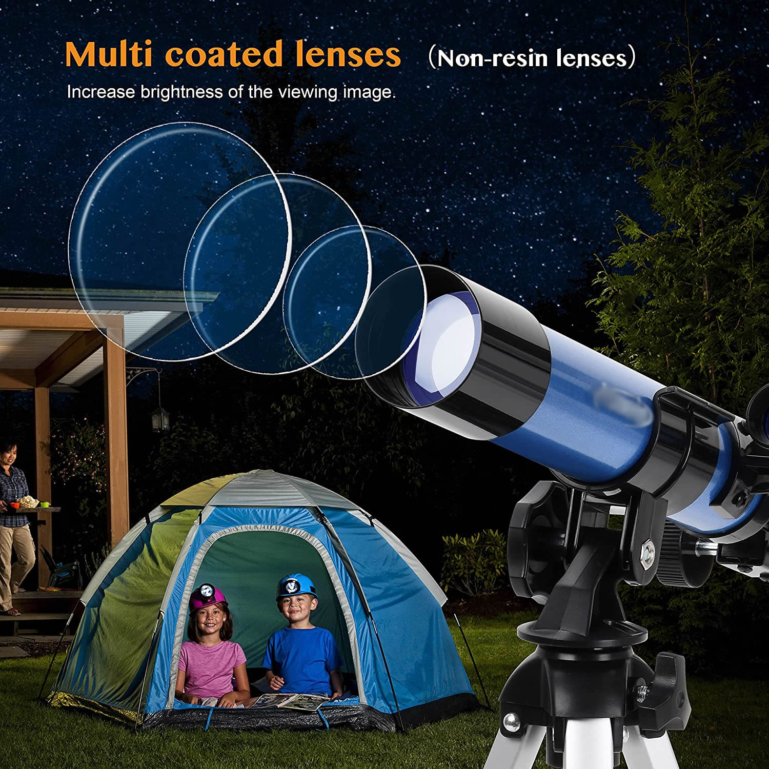 Hugerstar Kids Telescopes for Astronomy Portable Astronomical Telescopes Refractor with Finder Scope Compass and Tripod as Gifts